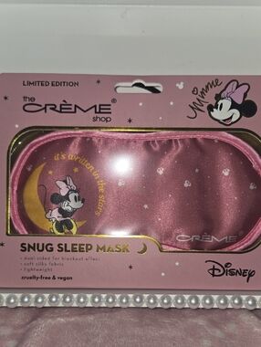 NEW...Disney x Crème Shop Minnie Mouse Pink Snug Sleep Mask